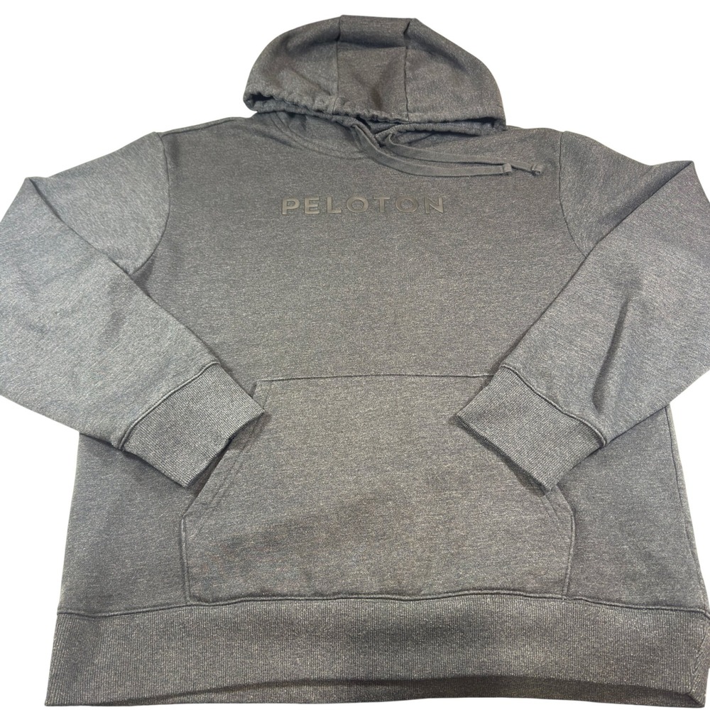 Peloton Gray Heathered Logo Hoodie Sweatshirt‎ Mens Size Large